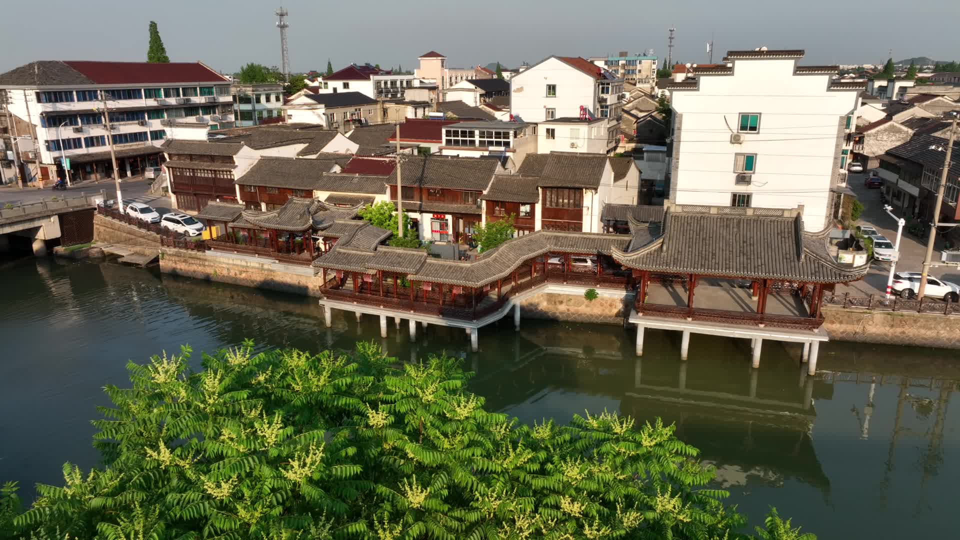 德清县洛舍镇航拍水船视频的预览图