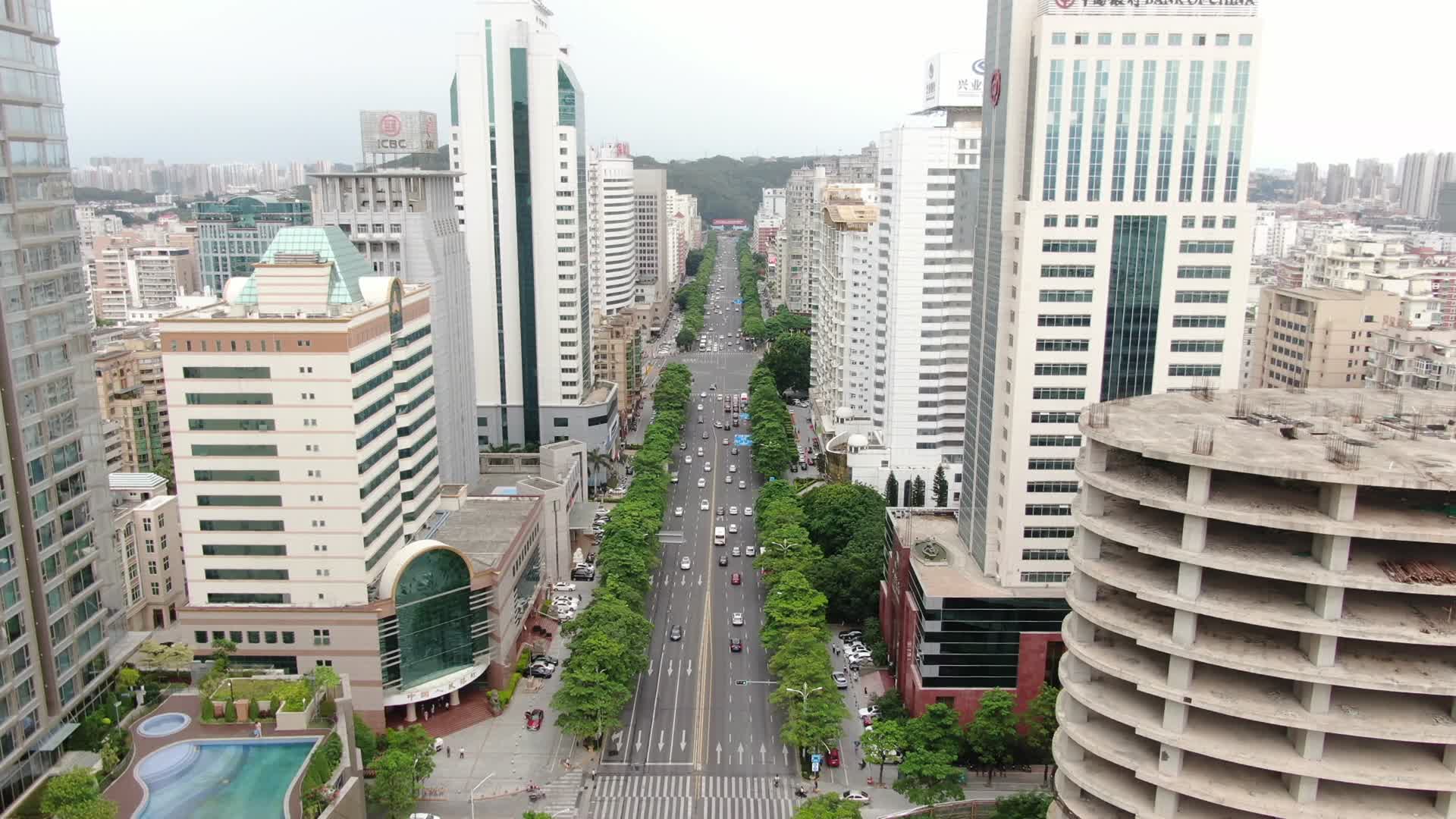湖南株洲城市高楼交通航拍视频的预览图