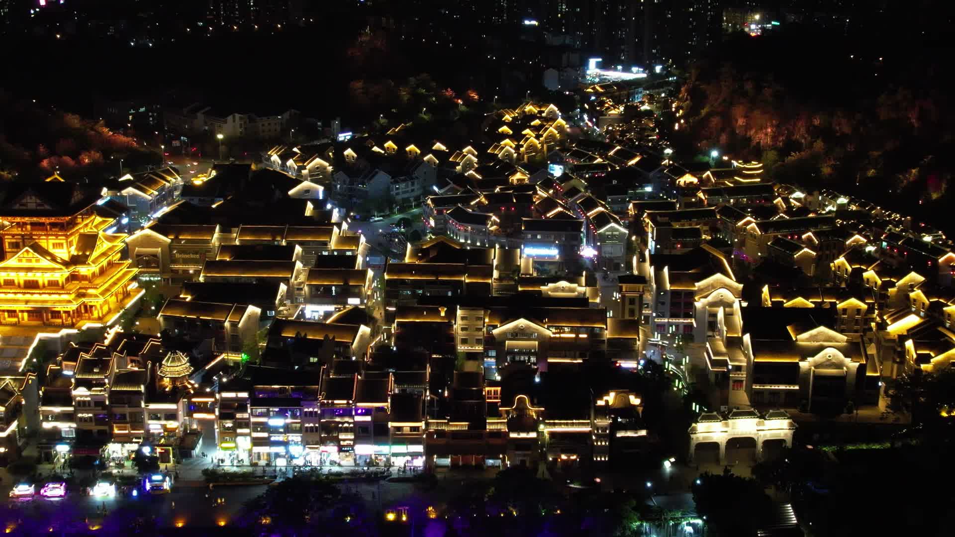 柳州城市夜景灯光航拍视频的预览图