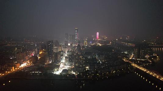 航拍广西柳州城市夜景视频的预览图