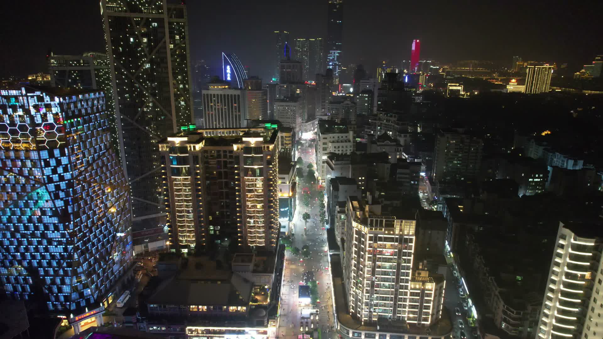 广西柳州城市夜景灯光航拍视频的预览图