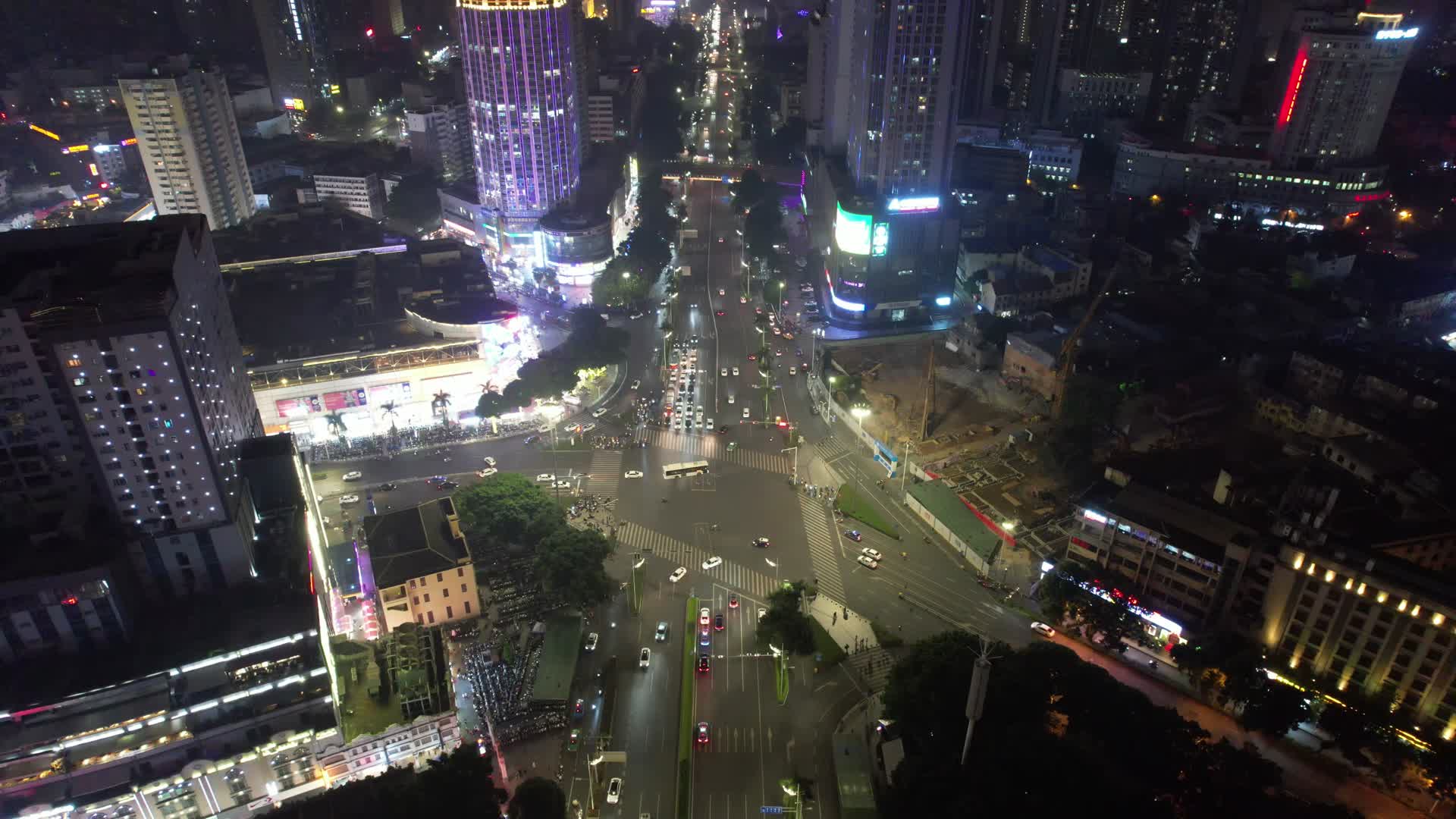 广西柳州城市夜景灯光航拍视频的预览图