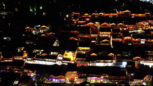 云南丽江古城5A景区夜景航拍视频的预览图
