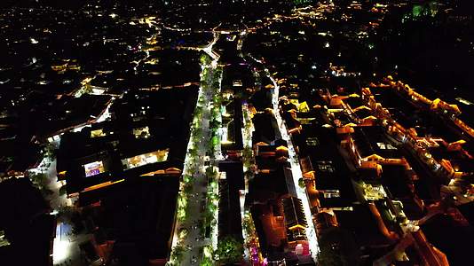云南丽江古城5A景区夜景航拍视频的预览图
