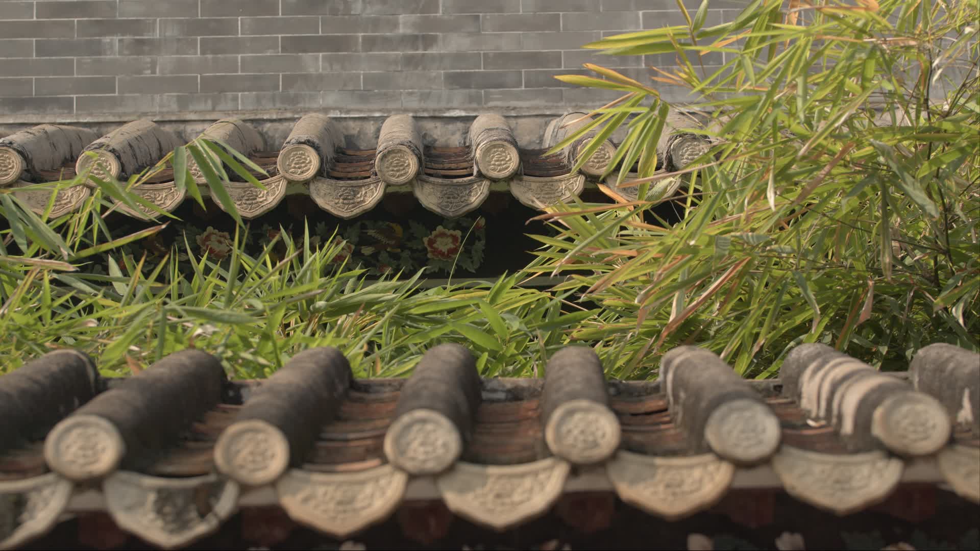 6K古风建筑庭院屋檐茅草竹子中式园林意境空镜实拍视频的预览图