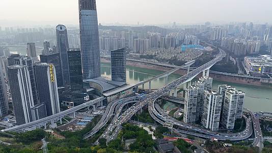 重庆化龙桥国际陆海中心华村立交嘉华大桥视频的预览图