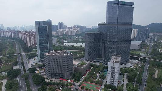 4K广州南沙CBD大厦航拍视频视频的预览图