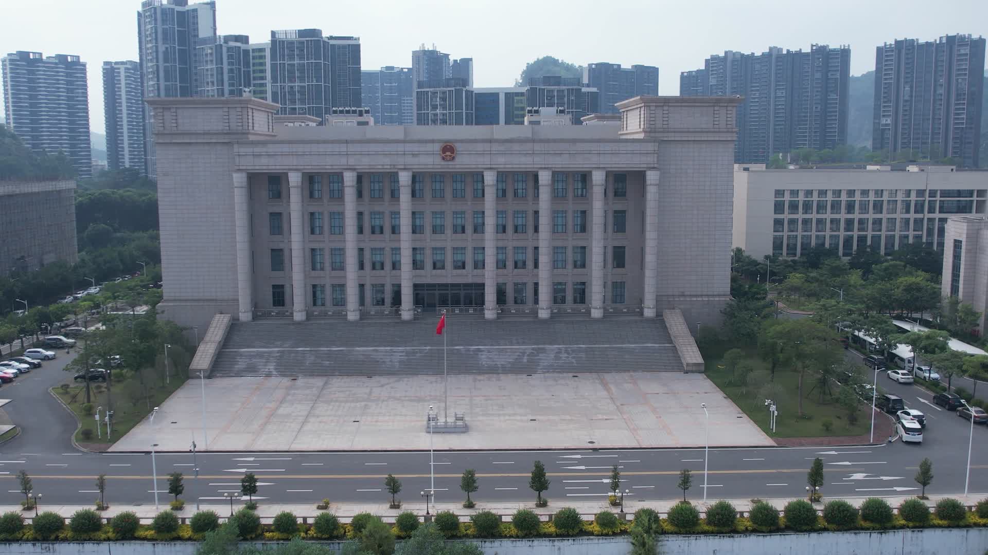4K广州南沙法院司法局航拍视频视频的预览图