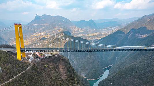 8K世界第二高桥横跨峡谷航拍延时视频的预览图