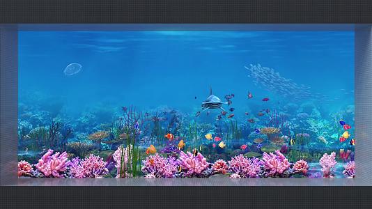4K海底出框水族馆裸眼鱼缸显示屏2视频的预览图