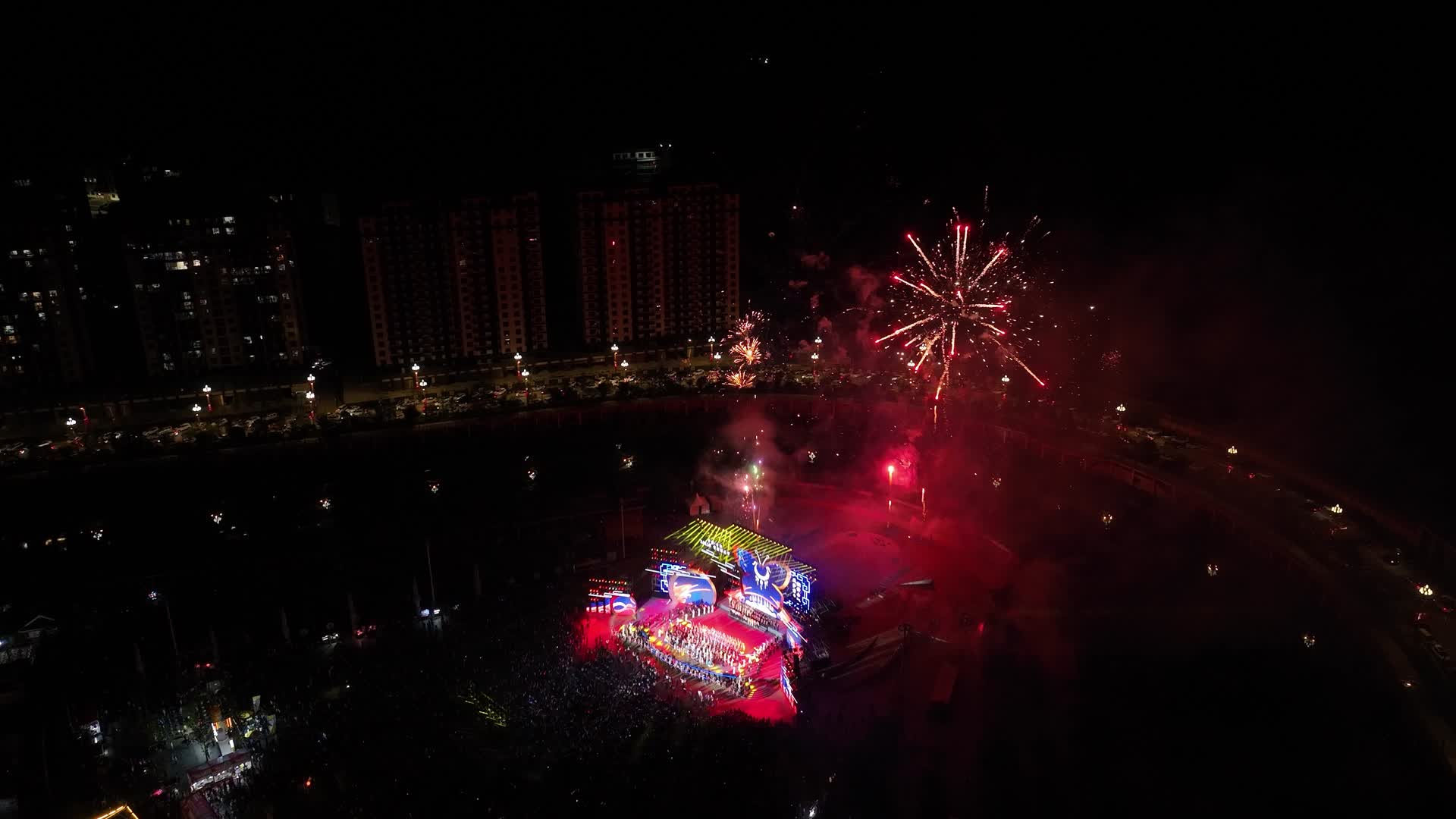 4K航拍贵州台江晚会开幕式活动视频的预览图