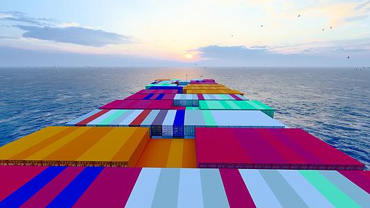 海上集装箱货物运输船只视频的预览图