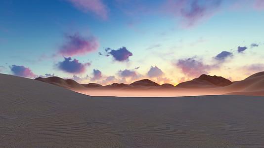 荒凉沙漠隔壁日出日落视频的预览图