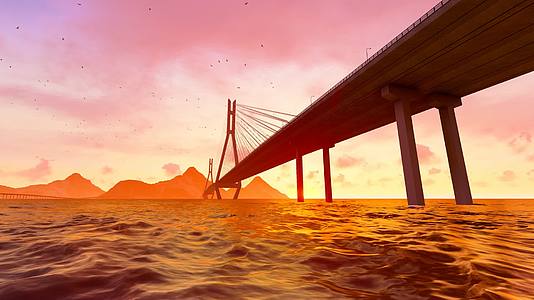 跨海斜拉桥航拍视频的预览图
