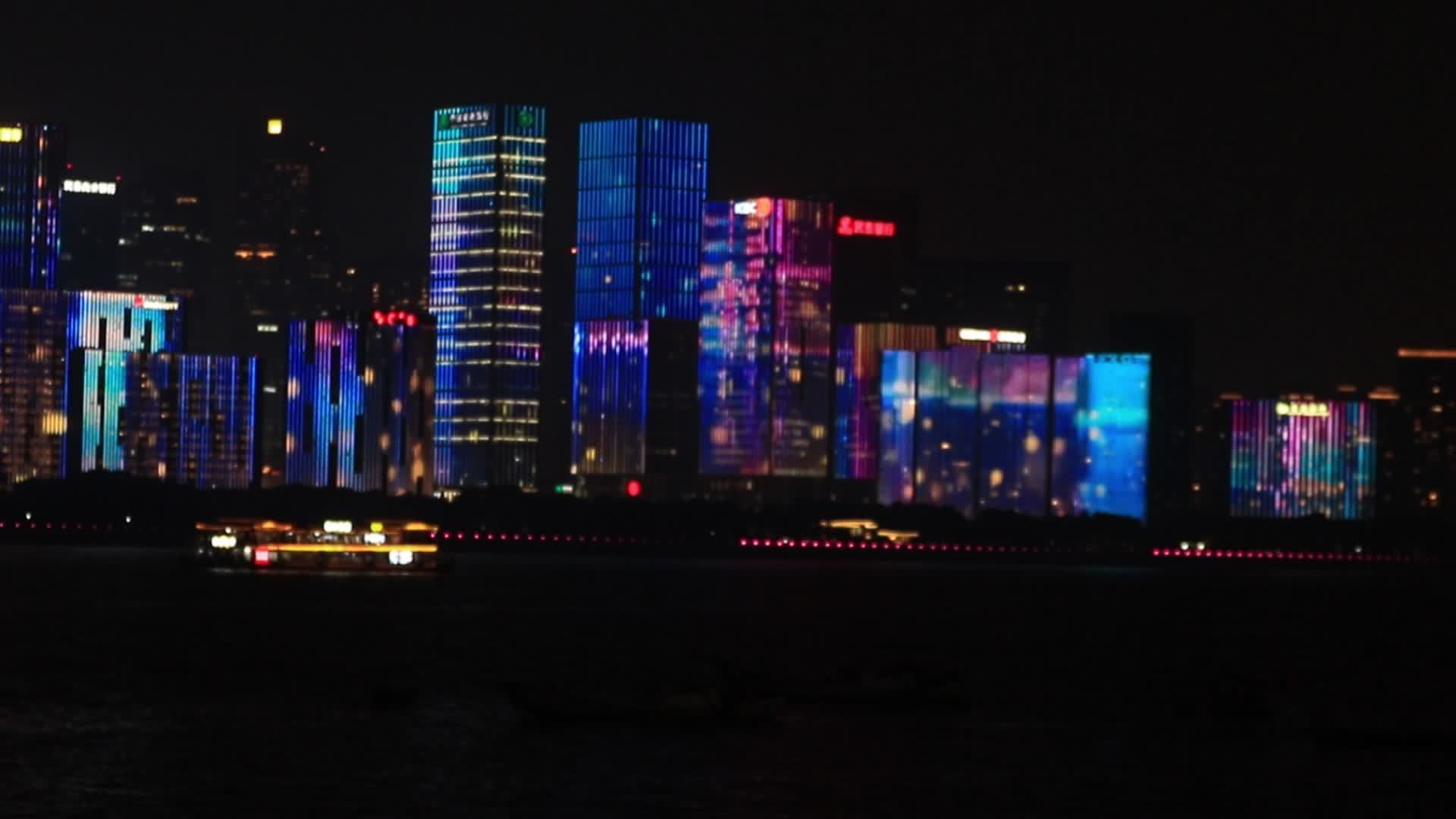 杭州城市阳台迎亚运灯光秀视频的预览图