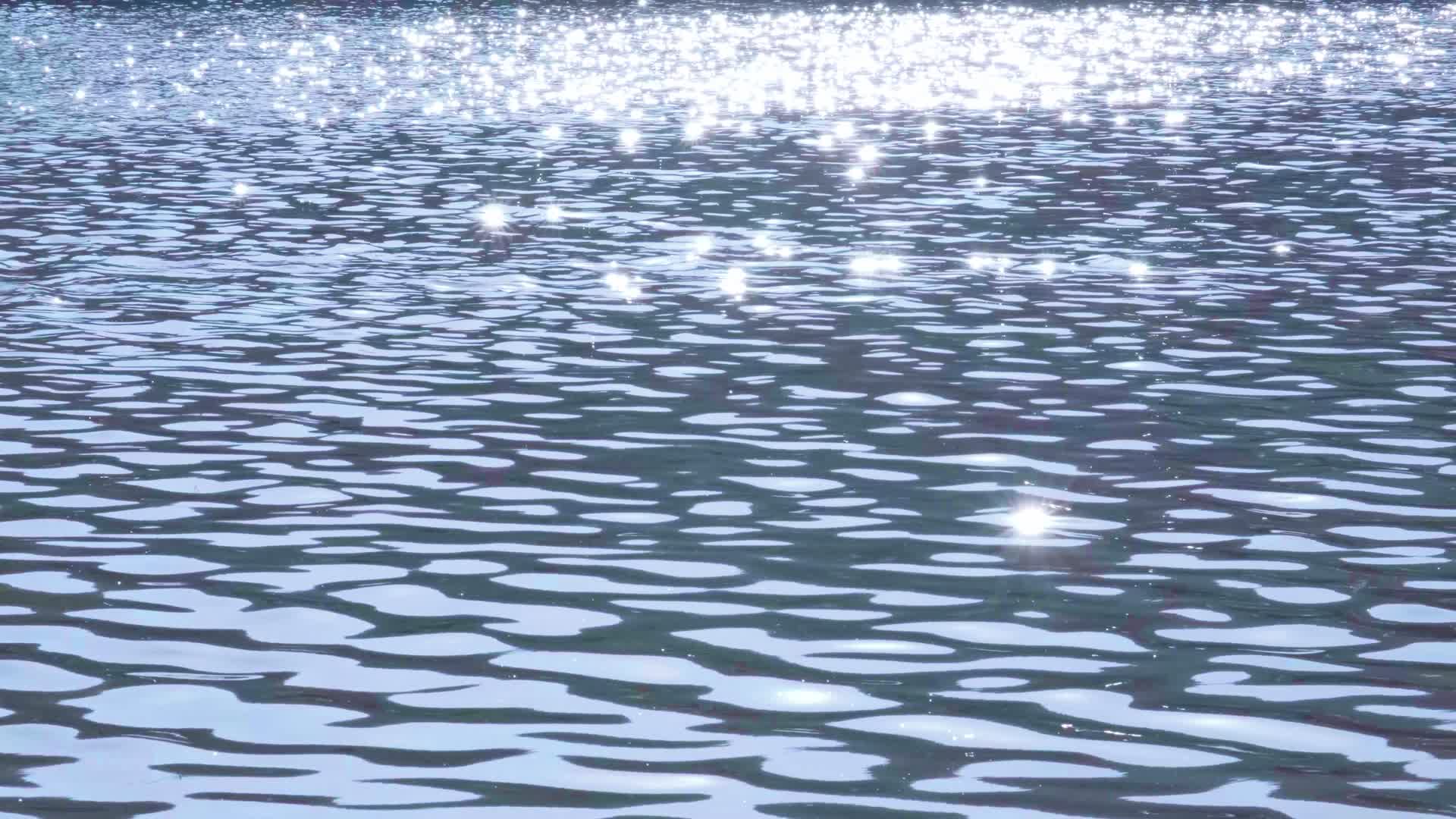 波光粼粼的河面水面星光点点视频的预览图
