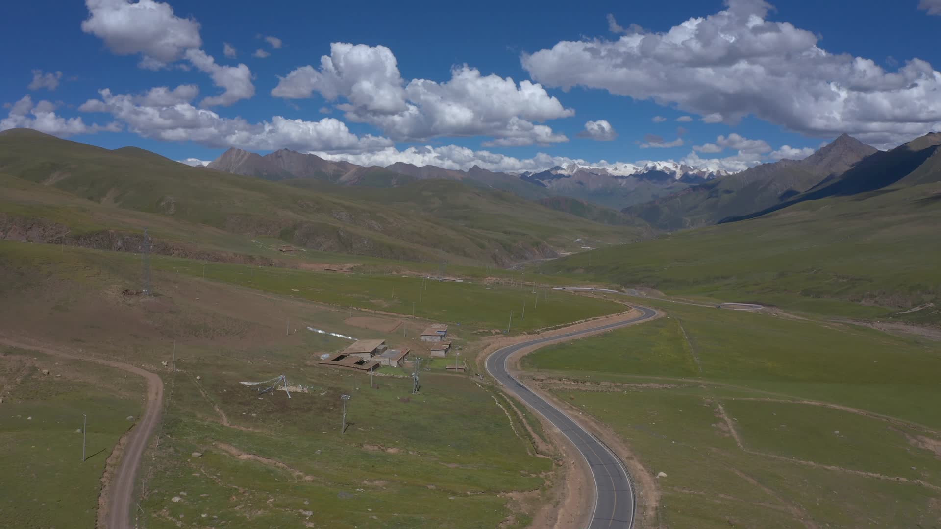 青藏高原那曲市巴青县风光航拍视频的预览图