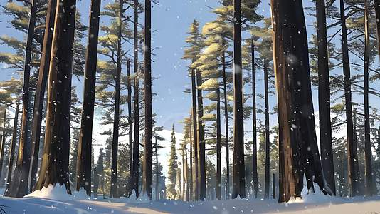 飞雪漫天的林海雪原高清循环动态背景视频的预览图