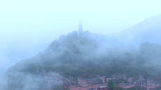 航拍天台山国清寺千年隋塔视频合集视频的预览图