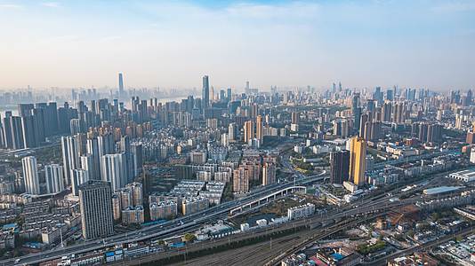 8K武汉江岸区城市天际线航拍延时视频的预览图