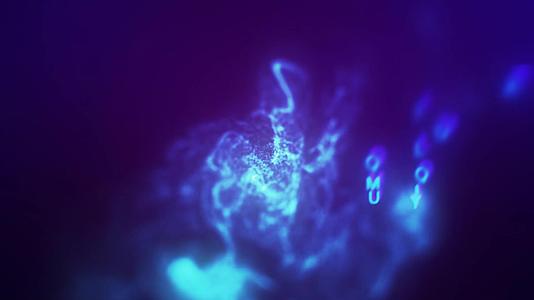 蓝色动态梦幻粒子光效模版视频的预览图