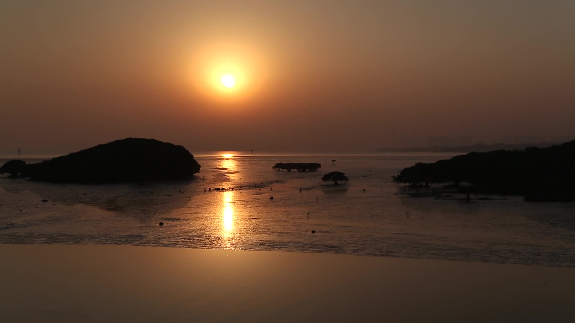 海平线日落延时摄影视频的预览图