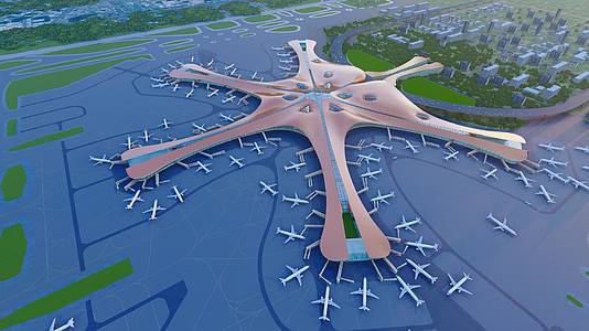 北京大兴国际机场飞机航班起飞视频视频的预览图