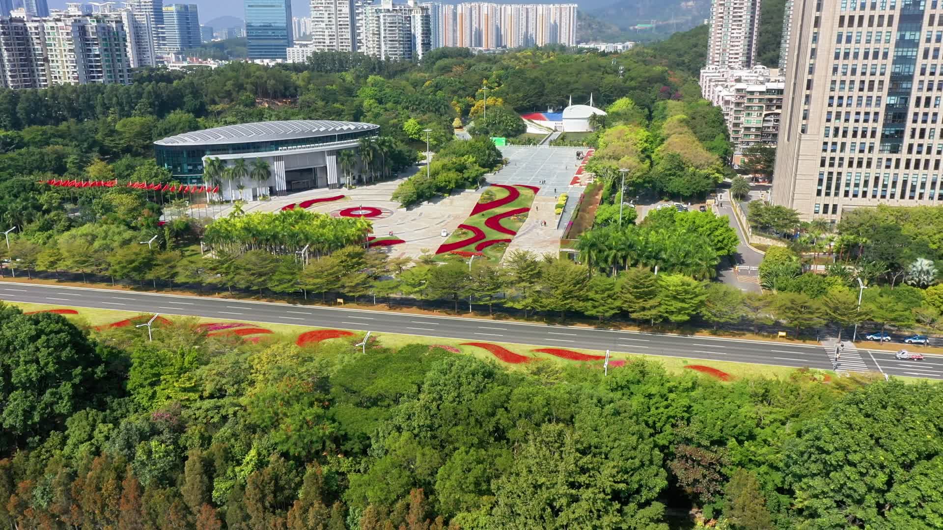 深圳道路公路绿化花坛视频的预览图