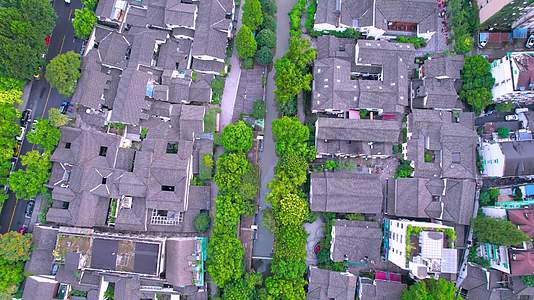 航拍杭州五柳巷历史街区视频视频的预览图