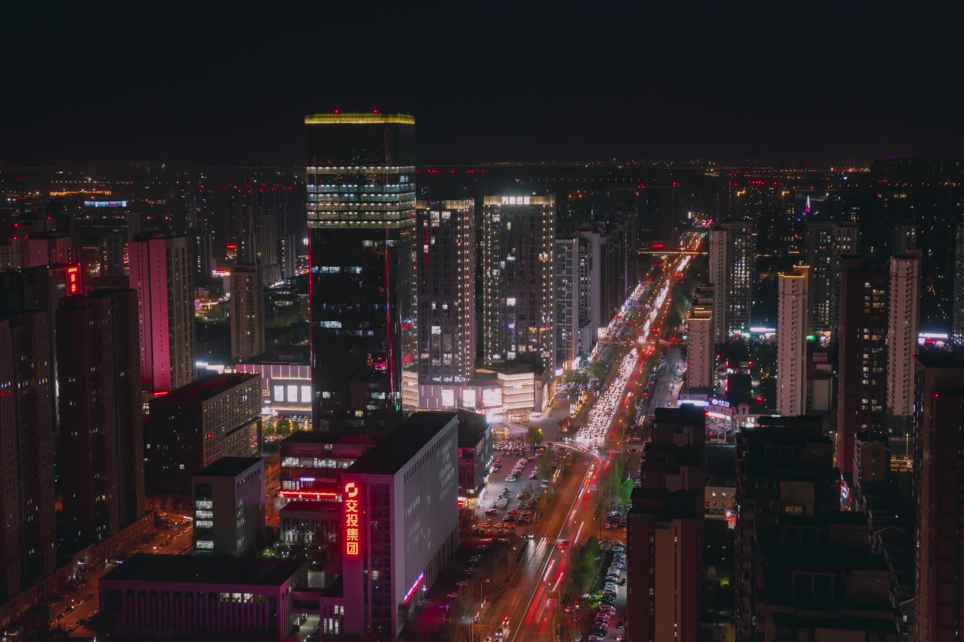 沈阳城市夜景俯瞰视频的预览图
