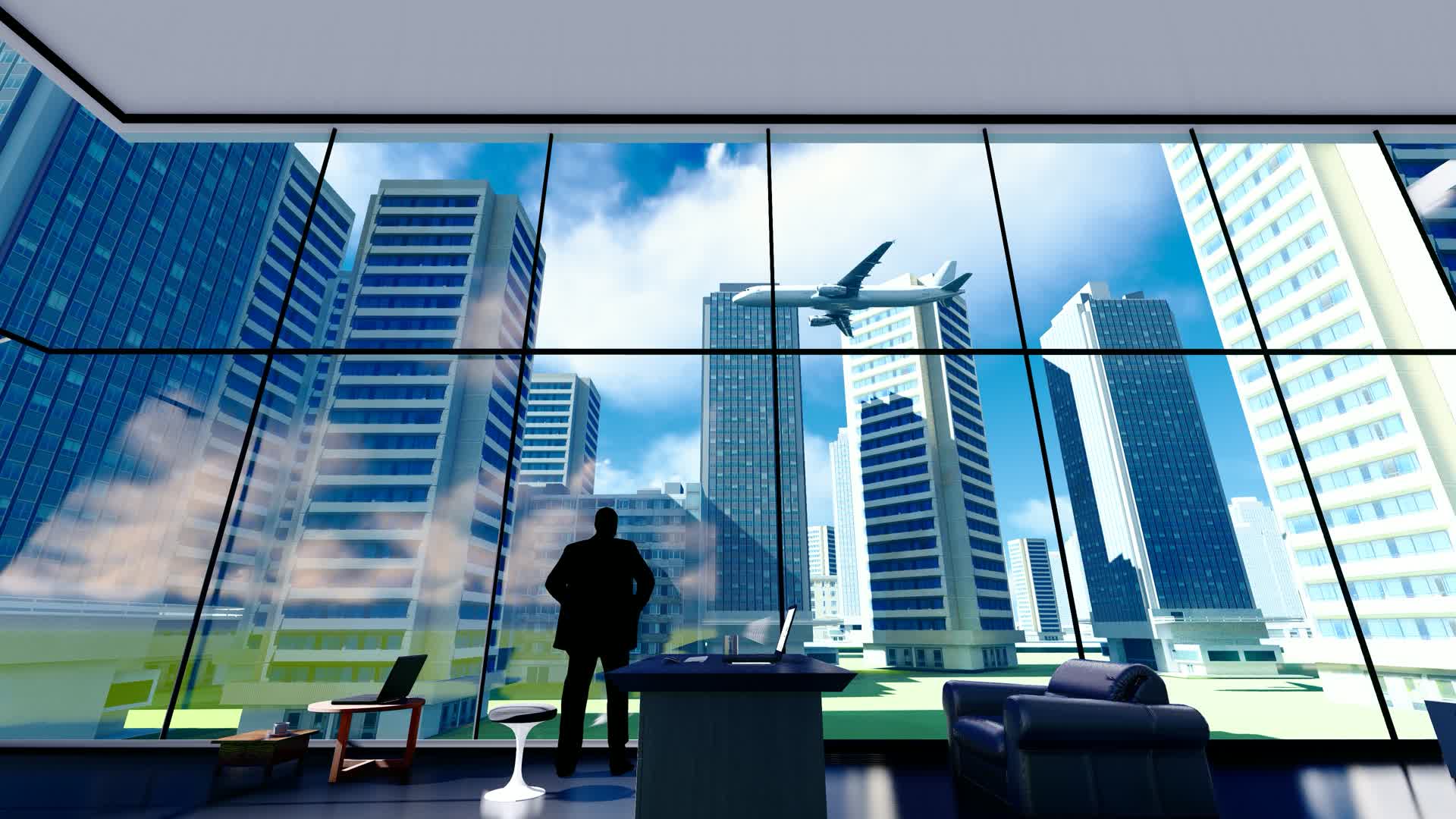 城市商务楼风景视频的预览图