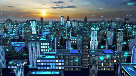 科技城市和5g网络信号视频的预览图