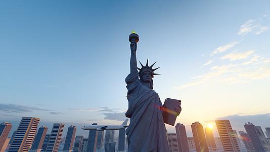 纽约自由女神像航拍视频的预览图