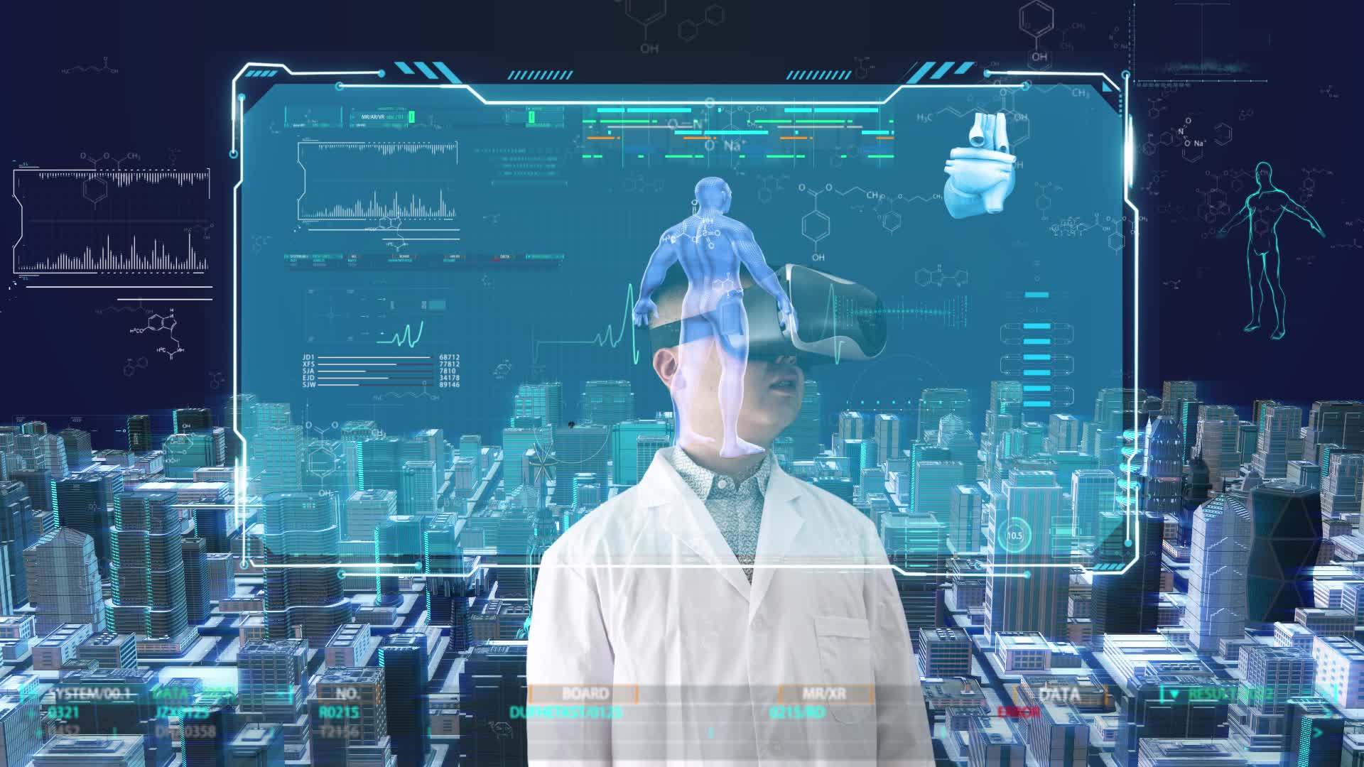 vr虚拟现实试验和智慧医疗概念视频的预览图