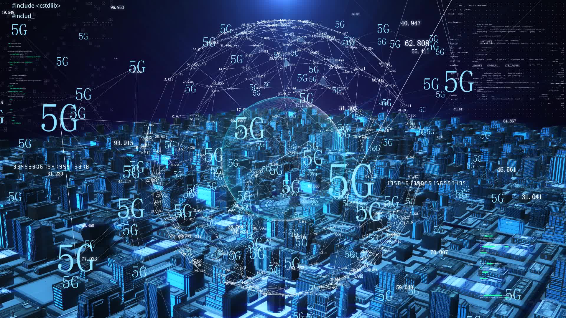 科技城市和5g网络通信数据信号传输概念视频的预览图