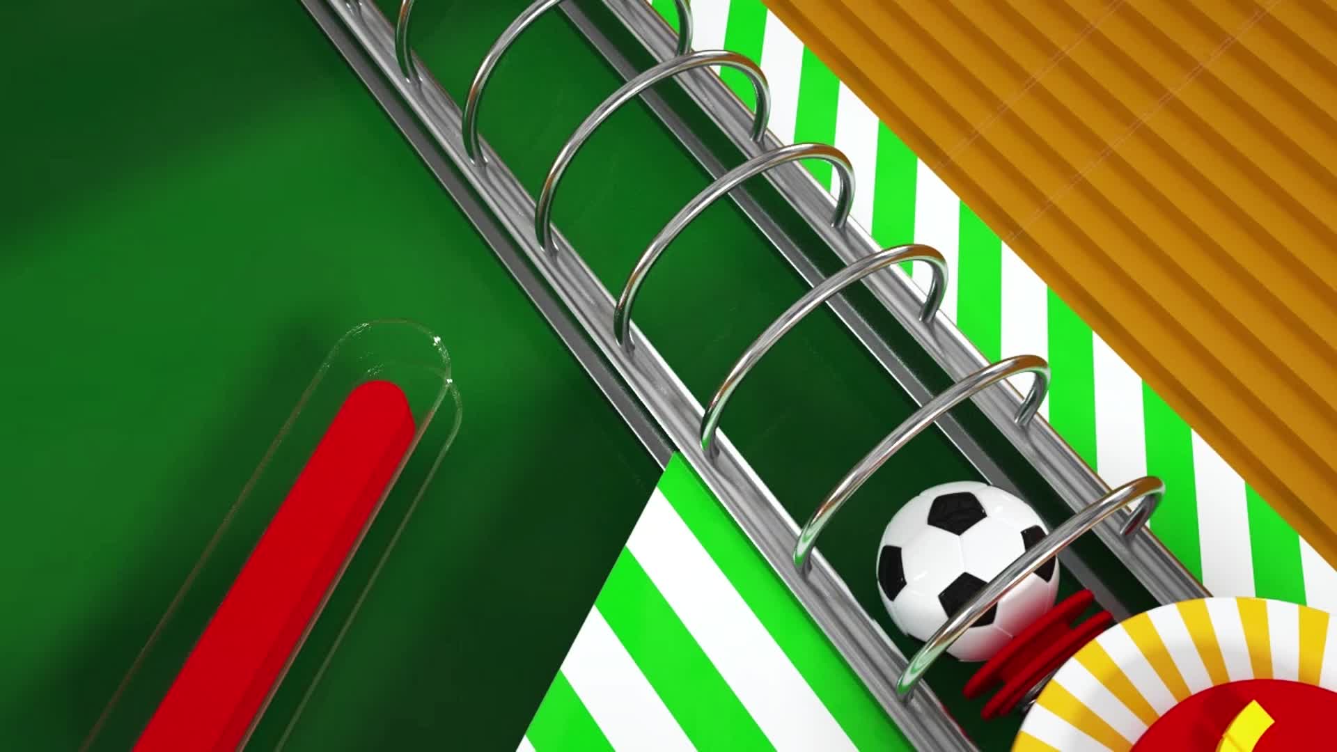 C4D足球弹珠卡通场景动画视频的预览图