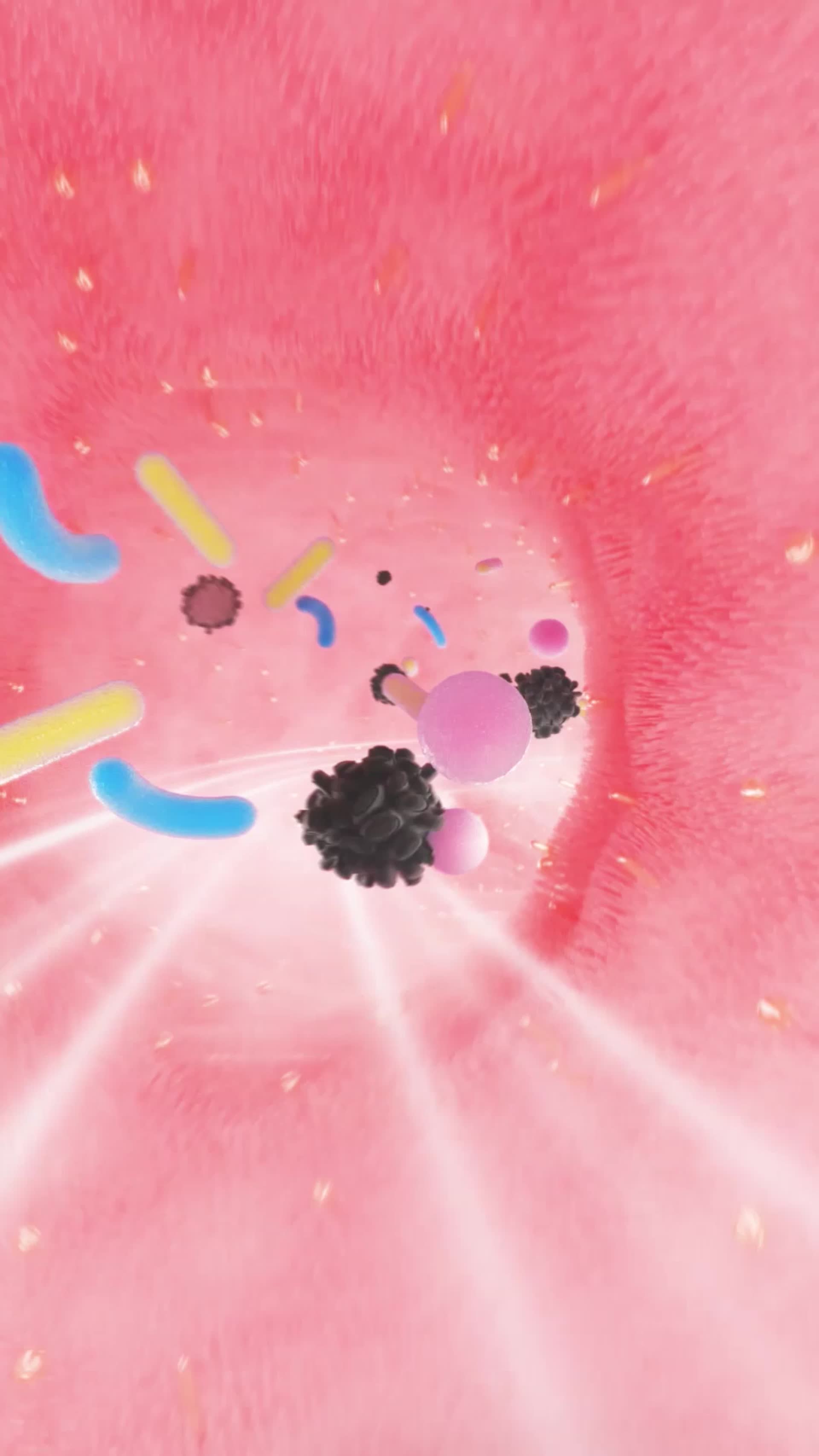 c4d肠道益生菌清理消灭病毒三维动画视频的预览图