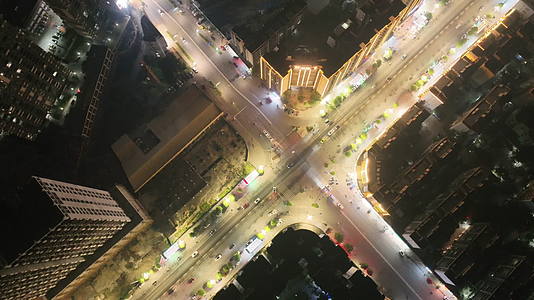 航拍城市公路夜景视频的预览图