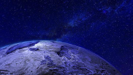 在宇宙外太空观看科技地球日出视频的预览图