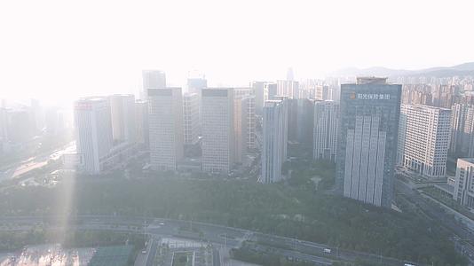 山东省金融中心高楼大厦经十路济南CBD视频的预览图