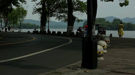杭州西湖优雅的弯道视频的预览图
