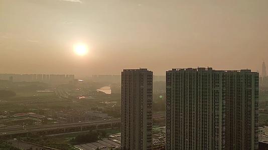 城市日落建筑风景视频的预览图