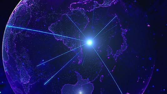 科技地球光线环绕穿梭连线视频的预览图