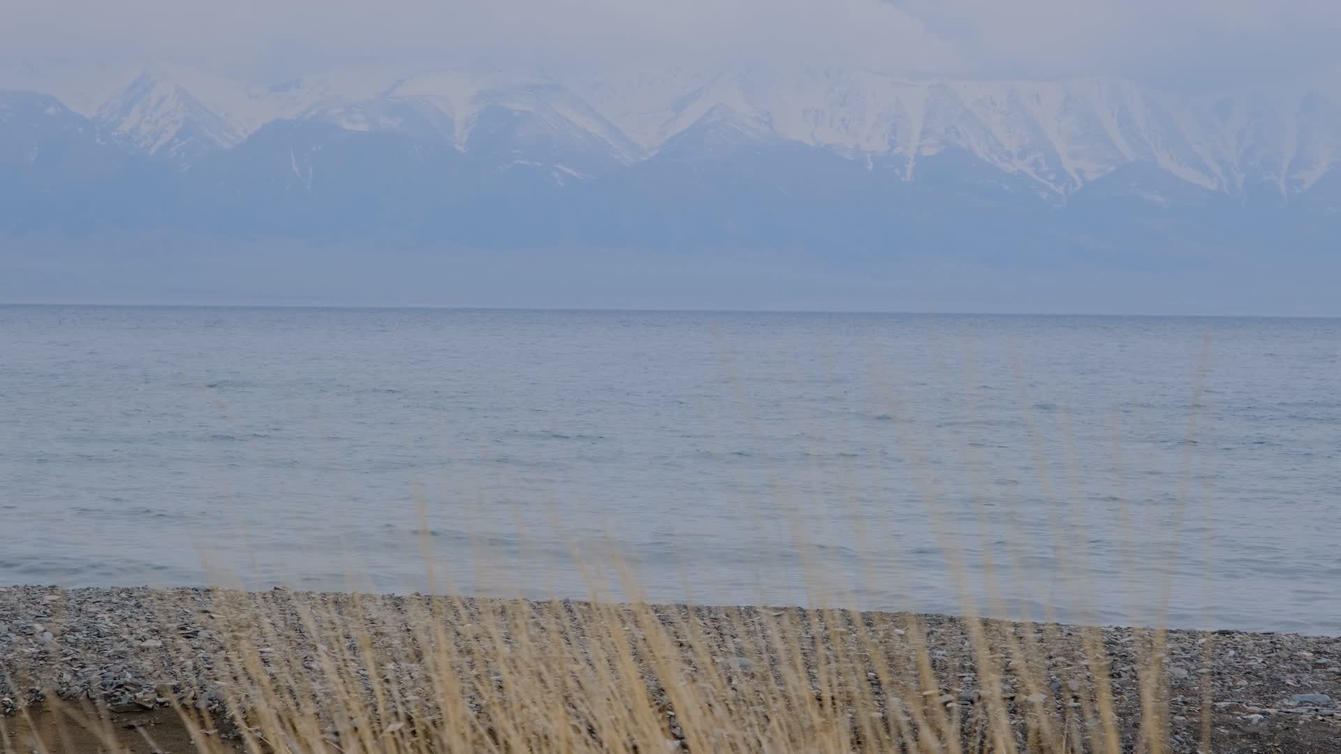 新疆赛里木湖雪山湖泊绝美风光视频的预览图