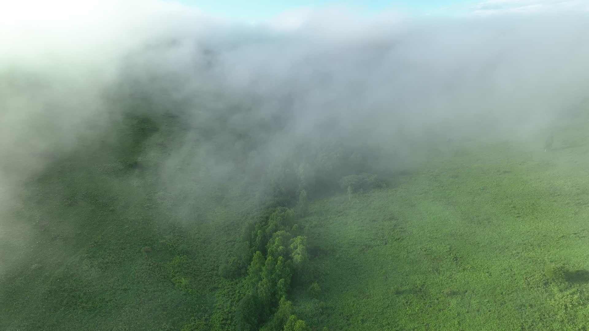 航拍丘陵山地夏日风景视频的预览图