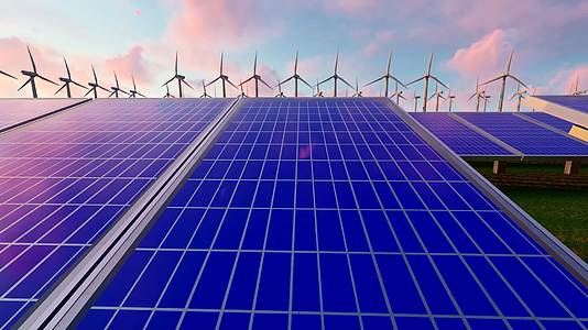 光伏太阳能和风能发电厂视频视频的预览图