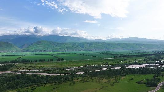 4K航拍新疆伊犁那拉提草原自然风光视频的预览图