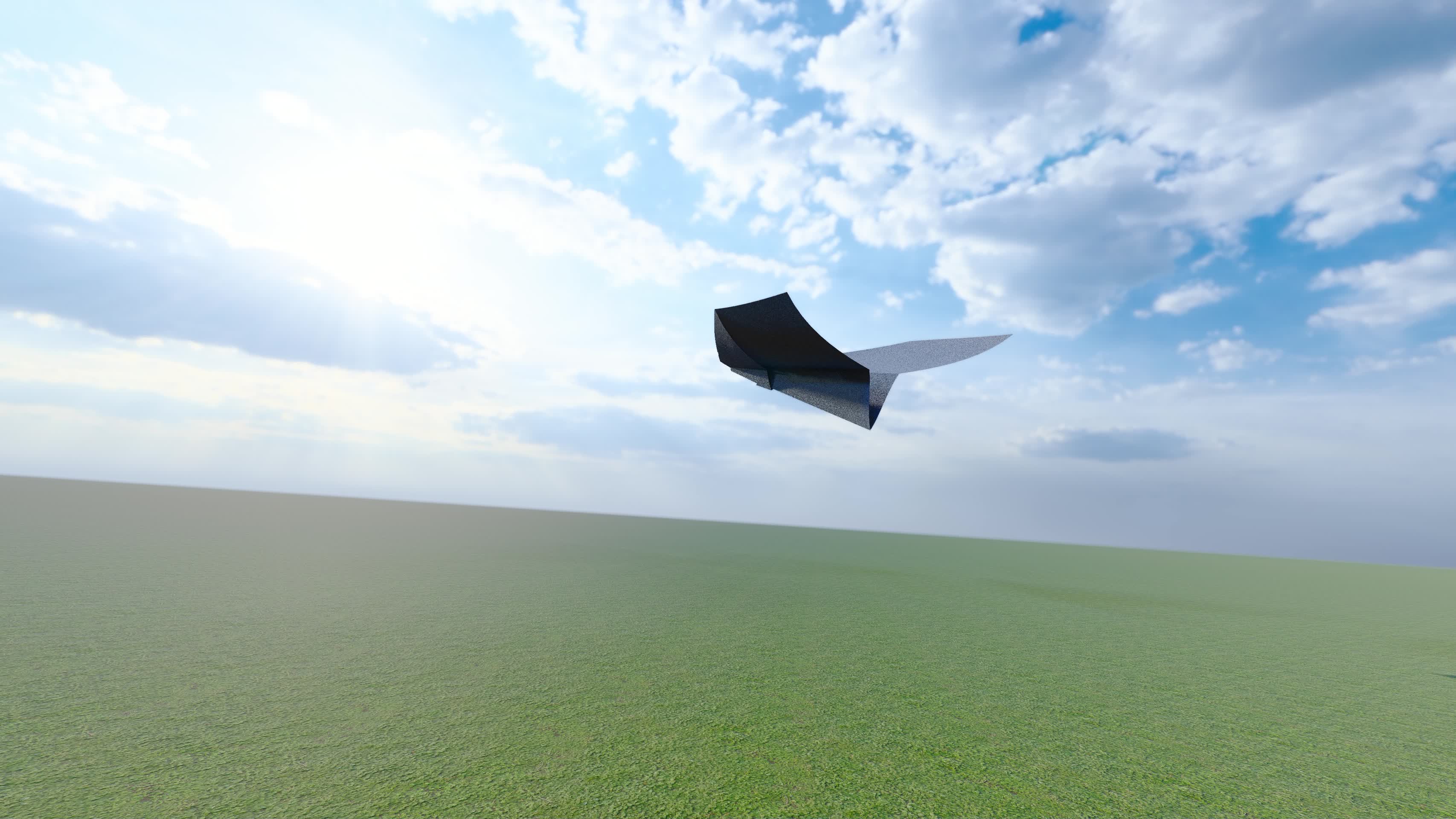 纸飞机飞越阳光草地视频的预览图