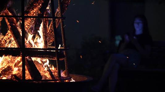 露营篝火音乐节慢镜头视频的预览图