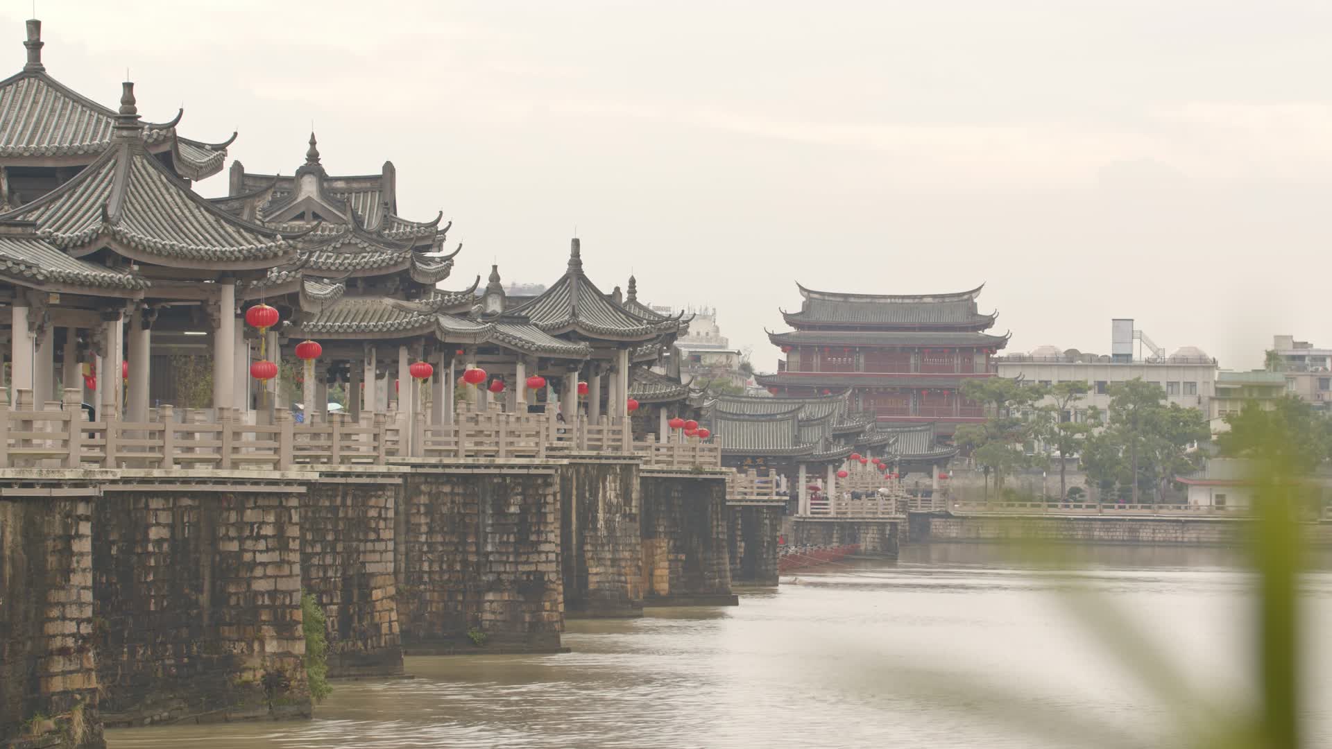 6K高清潮州古桥城墙四大古桥之一广济桥视频的预览图